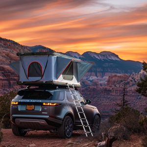 Enjoy the beauty of nature in a rooftop tent at sunset