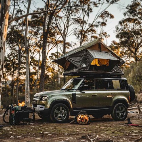 Soft top short roof tent-13 Wild camping, roof tent blends into nature and enjoys the wild fun