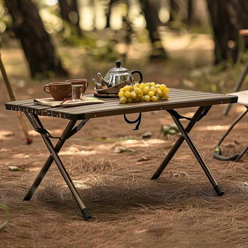 Aluminum outdoor folding table-1 Camp outdoors, enjoy delicious food, portable and worry-free